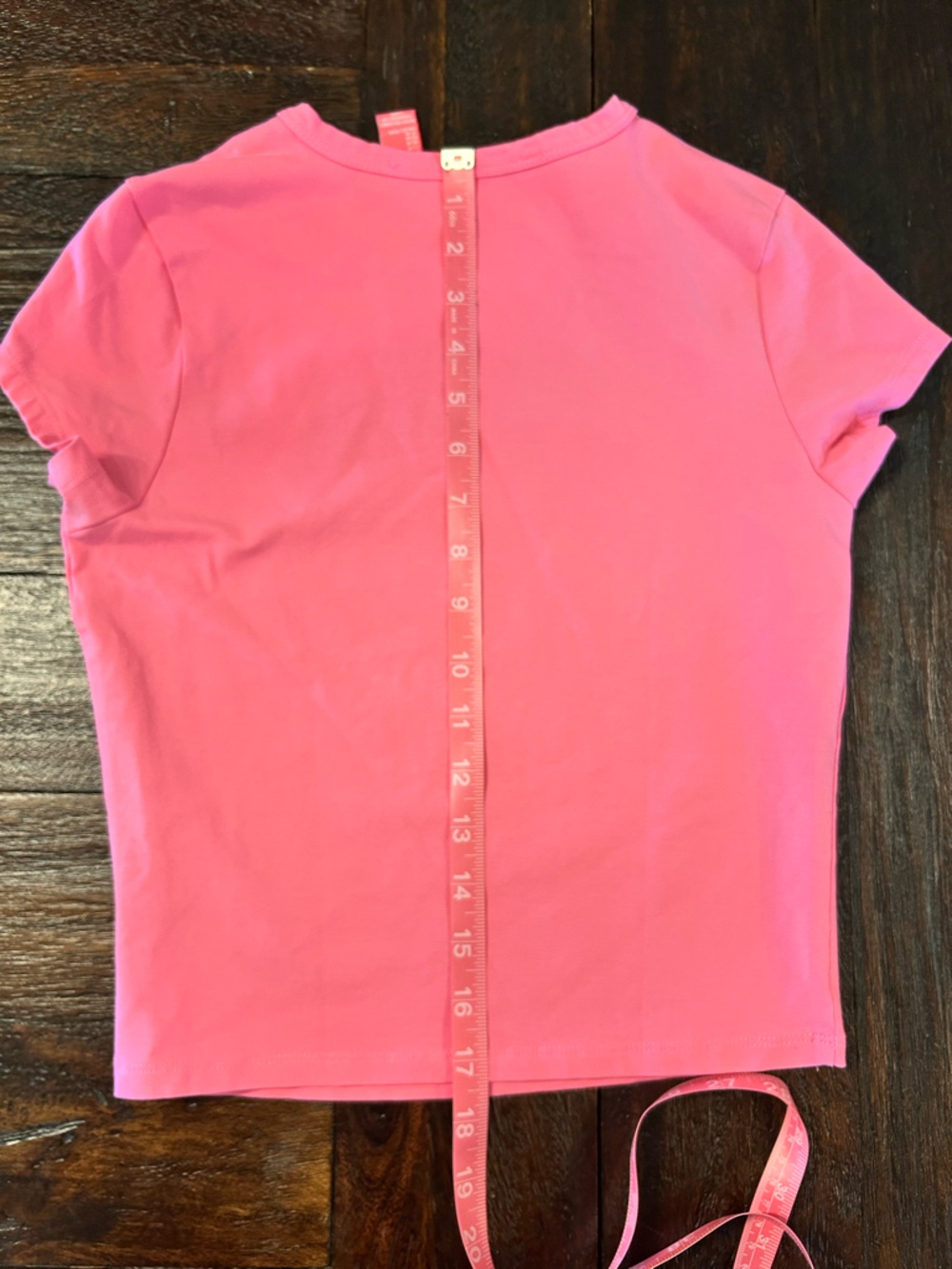 Barbie Hot Pink Rhinestone Script Babydoll Short Sleeve Tee - Picture 6 of 6